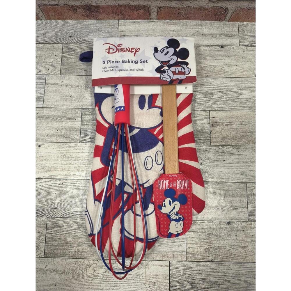 Disney Mickey Patriotic 3 Piece Baking Set Home of the Brave Patriotic Theme New